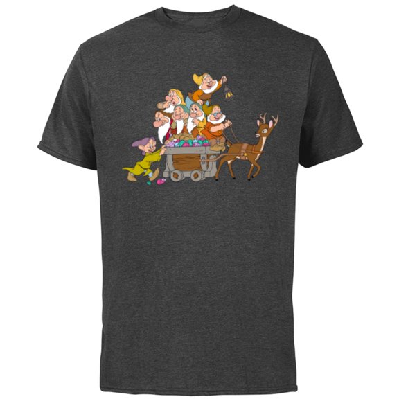 Disney Snow White & the Seven Dwarfs Whistle While You Work - Short Sleeve Cotton T-Shirt for Adults - Customized-Charcoal