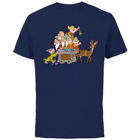 Disney Snow White & the Seven Dwarfs Whistle While You Work - Short Sleeve Cotton T-Shirt for Adults - Customized-Navy