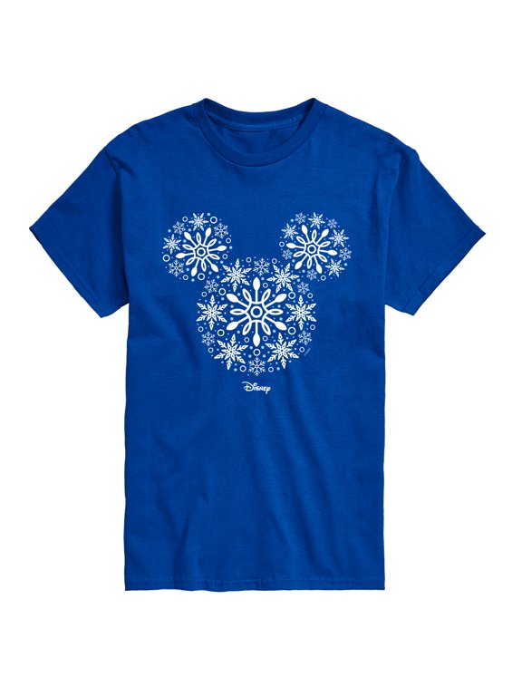 - Snowflakes Mickey Ears Men's Short Sleeve Graphic T-Shirt