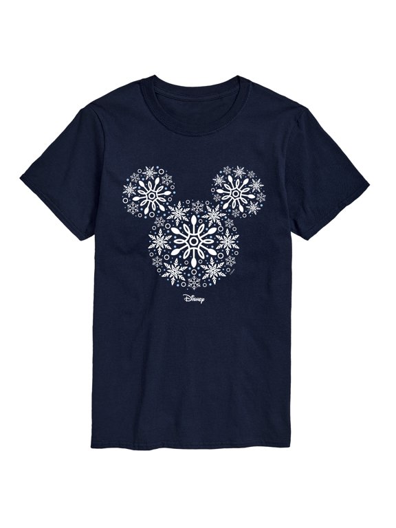 - Snowflakes Mickey Ears Men's Short Sleeve Graphic T-Shirt