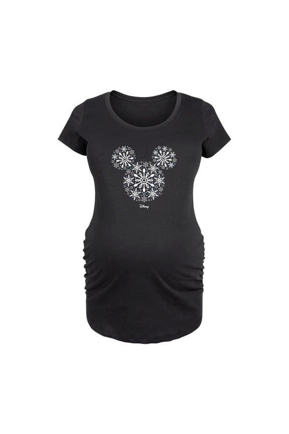 - Snowflakes Mickey Ears - Women's Maternity Scoop Neck Graphic T-Shirt