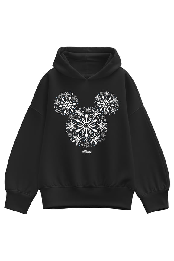 - Mickey Ears Snowflakes - Women's Oversized Fleece Hoodie Sweatshirt