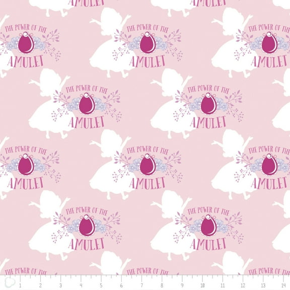 Disney Sofia The First Amulet Light Pink Camelot 100% Cotton Fabric By The Yard