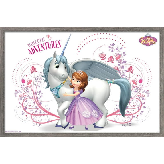 Disney Sofia The First - Unicorn Adventures Wall Poster, 22.375" x 34", Framed