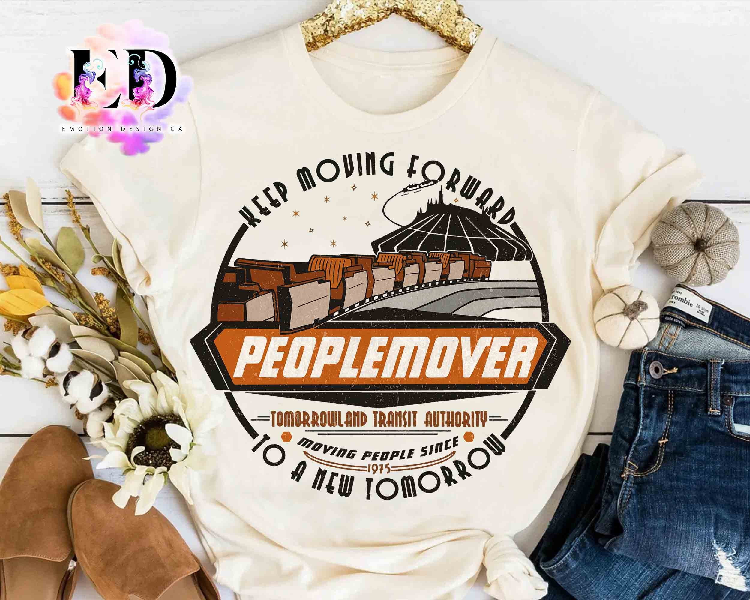 Disney Space Mountain Peoplemover Keep Moving Forward Retro Tshirt