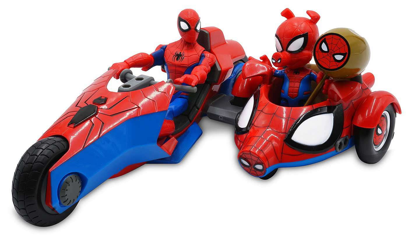 Disney Spider-Man and Spider-Ham Action Figure Bike Set Marvel