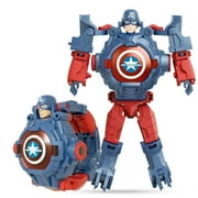 WACHFACTORYSALE Disney Spiderman 24 Projection Patterns Children Watches for Boy Deformation Robot Projection Electronic Clock Kids Christmas MD 24 images