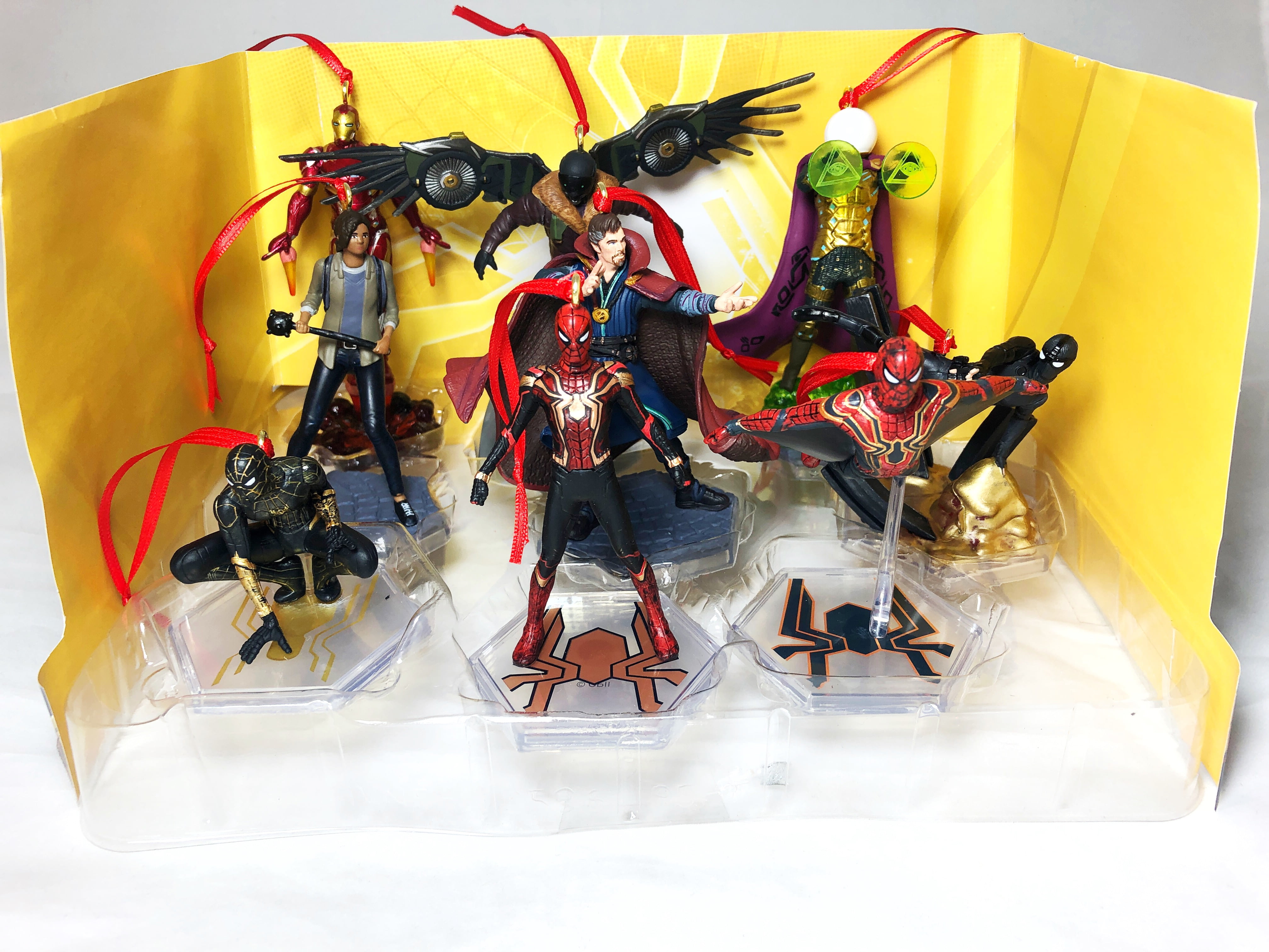 Disney Spiderman No Way Home Christmas Ornaments 9pc Set Mysterio Iron Man MJ Doctor Strange