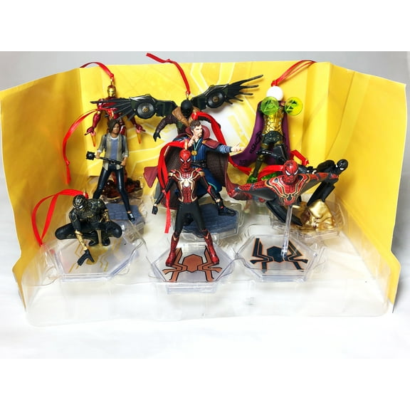 Disney Spiderman No Way Home Christmas Ornaments 9pc Set Mysterio Iron Man MJ Doctor Strange