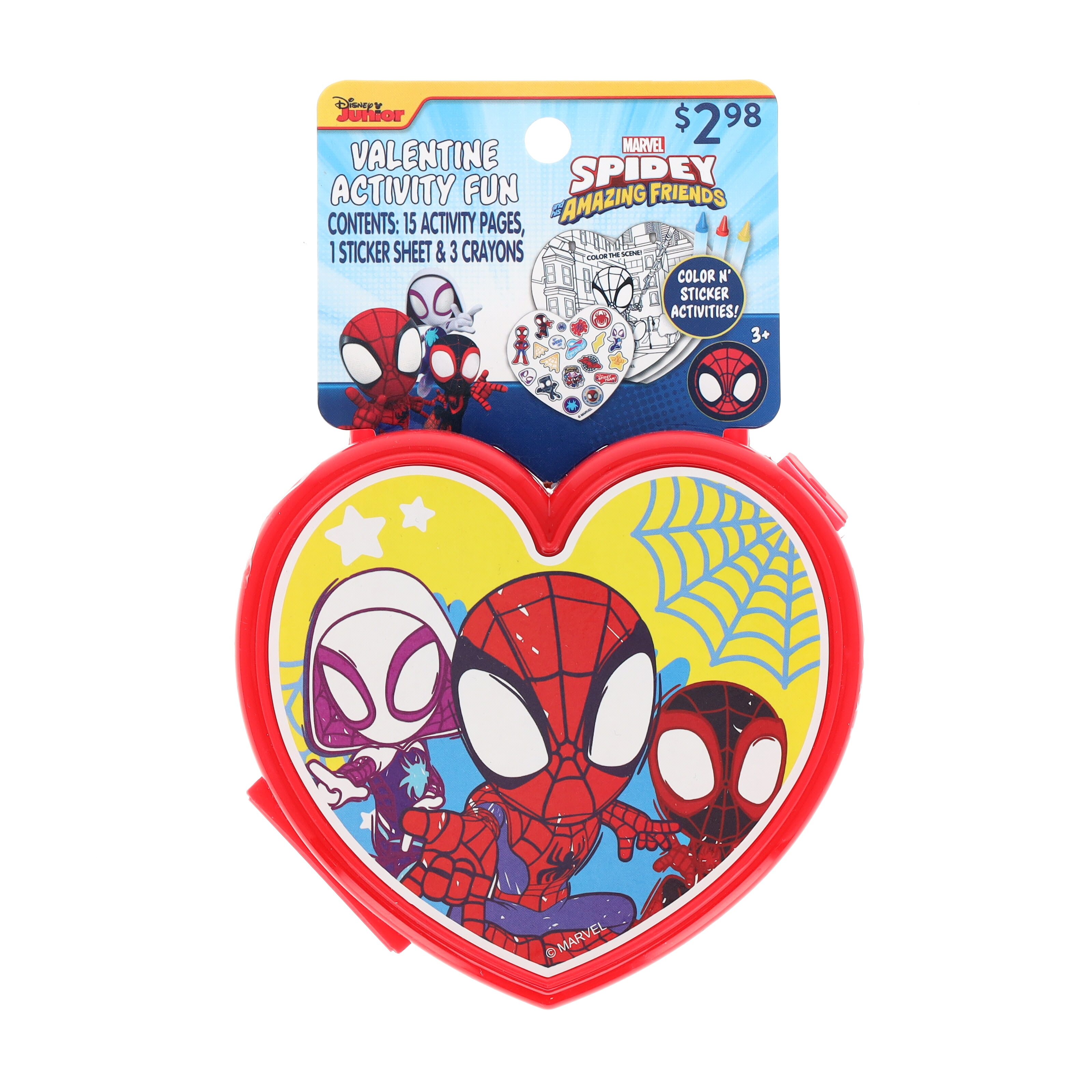 Disney Spidey Friends Activity Art Fun Set Plastic Heart Case, for