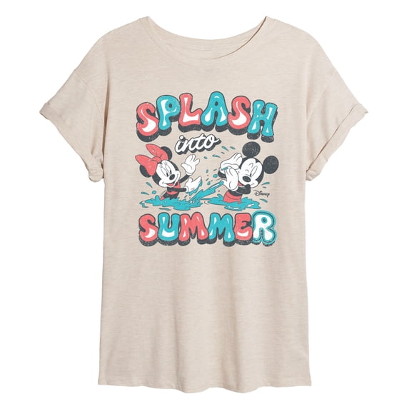 Disney - Splash Into Summer - Juniors Oversized Graphic T-Shirt