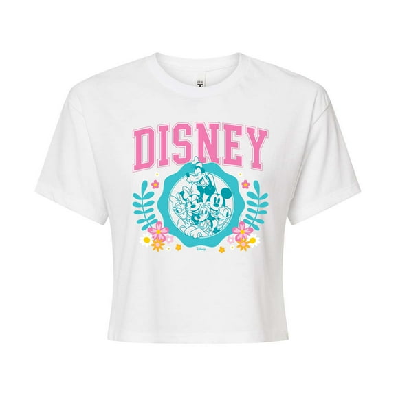 Disney - Spring Disney Mickey and Friends - Juniors Cropped Graphic T-Shirt