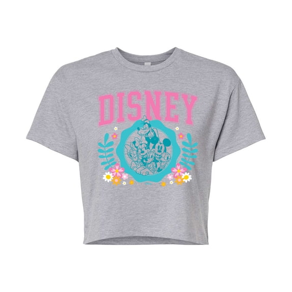 Disney - Spring Disney Mickey and Friends - Juniors Cropped Graphic T-Shirt