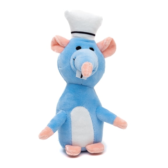 Disney Squeaky Plush Dog Toy for Large, Medium & Small Dogs, Ratatouille Chef Remy Rat Full Body Pose, 3.0" x 2.5"