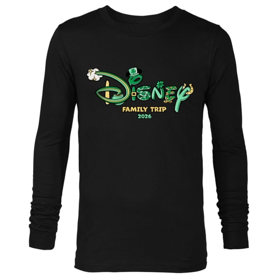 Disney St. Patrick's Day Family Trip 2026 Matching Vacation - Long Sleeve T-Shirt for Men - Customized-Black