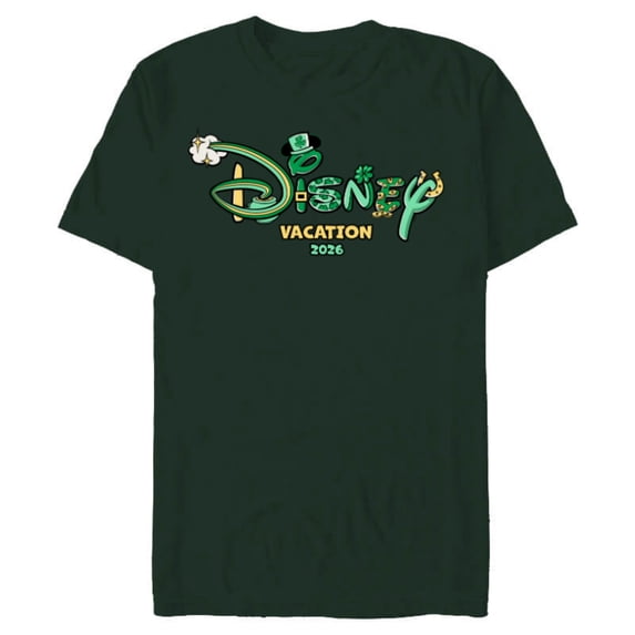 Disney St. Patrick's Day Vacation 2026 Matching Trip Logo - Short Sleeve Blended T-Shirt for Adults - Customized-Forest Green