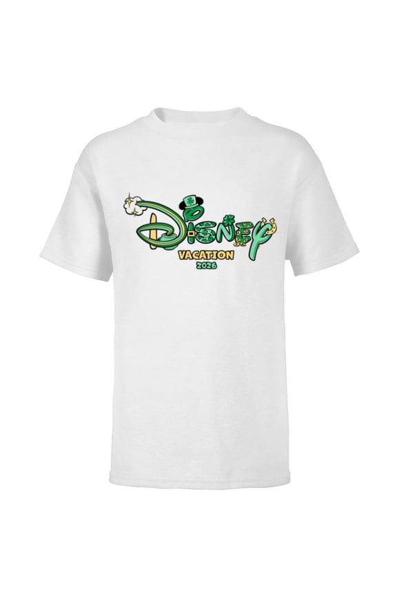 St. Patrick's Day Vacation 2026 Matching Trip Logo - Short Sleeve T-Shirt for Kids - Customized-White