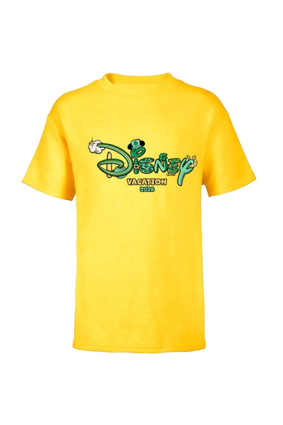 St. Patrick's Day Vacation 2026 Matching Trip Logo - Short Sleeve T-Shirt for Kids - Customized-Yellow