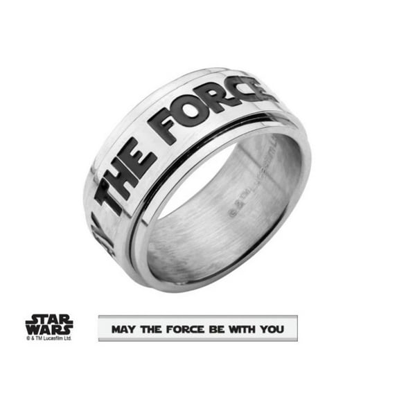 Disney Stainless Steel MAY THE FORCE BE WITH YOU Spinner Ring