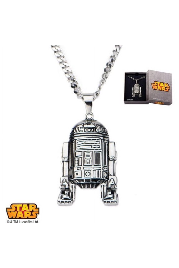 Disney Stainless Steel R2D2 Pendant, 24