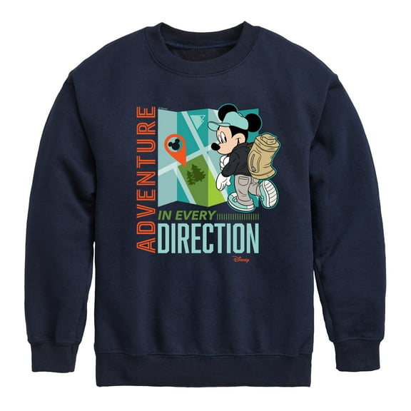 Disney Standard - Adventure In Every Direction - Toddler & Youth Crewneck Fleece Sweatshirt