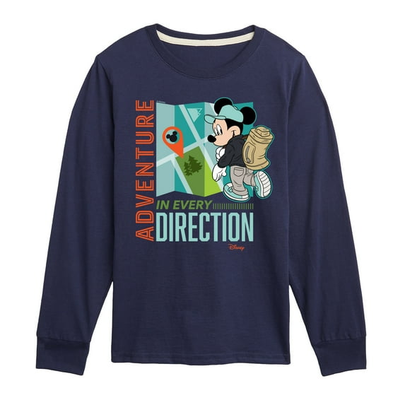 Disney Standard - Adventure In Every Direction - Toddler & Youth Long Sleeve Graphic T-Shirt