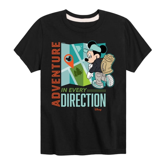 Disney Standard - Adventure In Every Direction - Toddler & Youth Short Sleeve Graphic T-Shirt