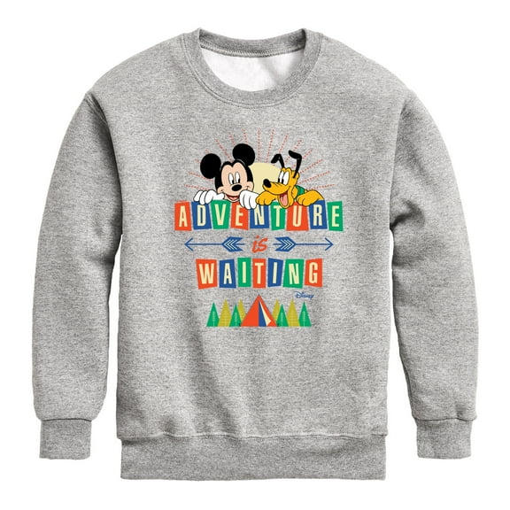 Disney - Adventure Is Waiting With Tent - Toddler & Youth Crewneck Fleece Sweatshirt