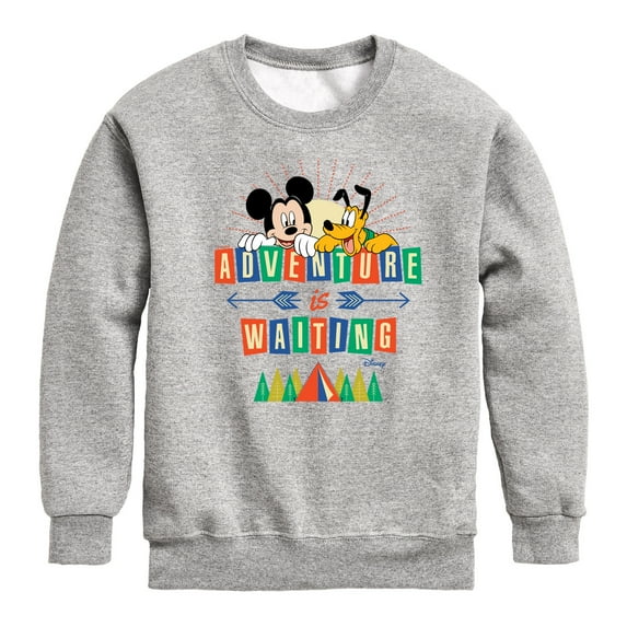 Disney - Adventure Is Waiting With Tent - Toddler & Youth Crewneck Fleece Sweatshirt