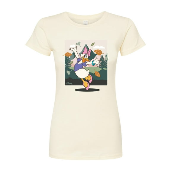 Disney Standard - Daisy With Leaves - Juniors Fitted Graphic T-Shirt