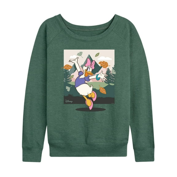 Disney - Daisy With Leaves - Women's Lightweight French Terry Long Sleeve Shirt