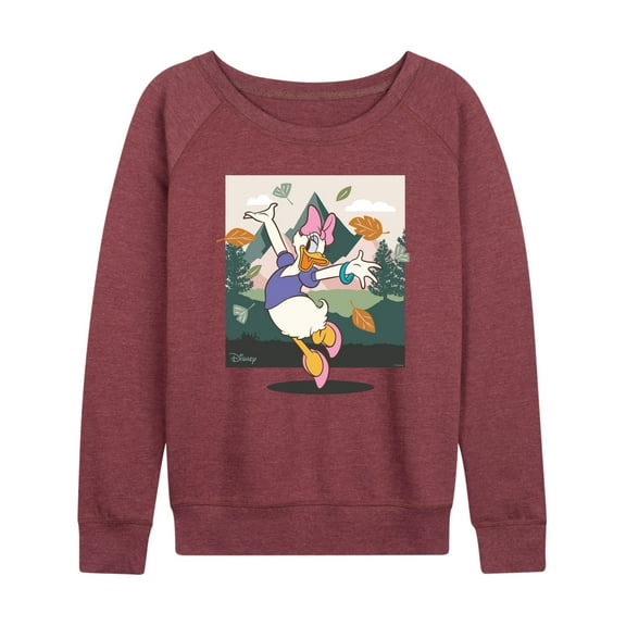 Disney - Daisy With Leaves - Women's Lightweight French Terry Long Sleeve Shirt