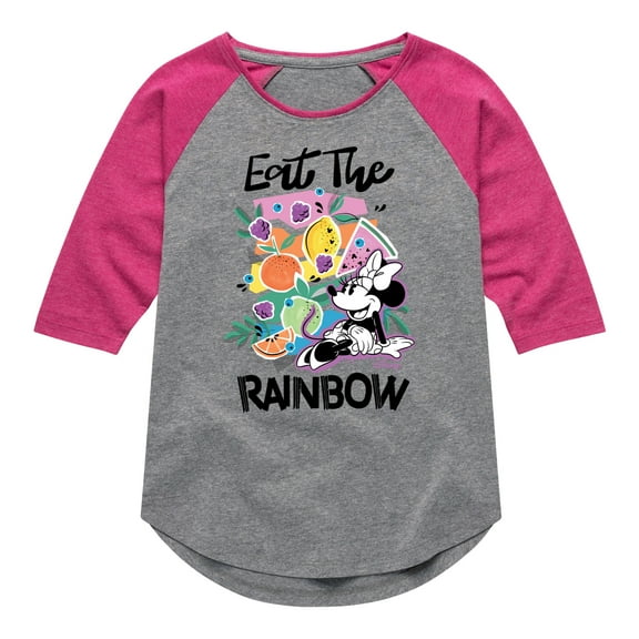 Disney - Eat The Rainbow - Girls Shirt Tail Raglan