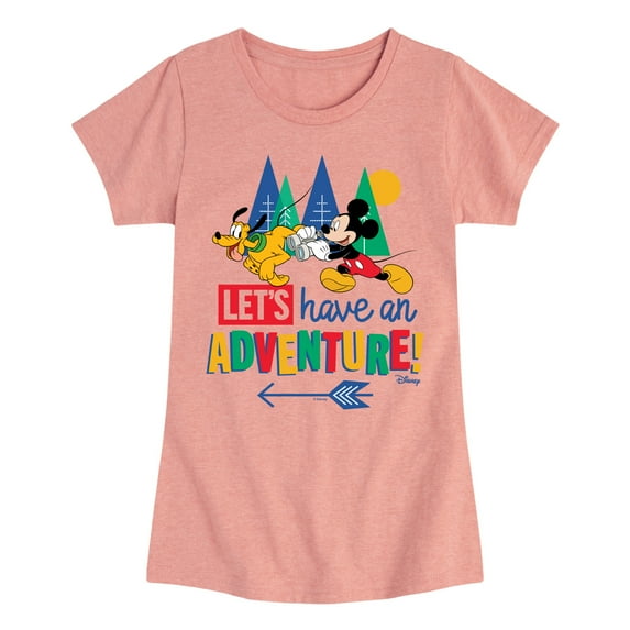 Disney Standard - Lets Have An Adventure - Toddler & Youth Girls Short Sleeve Graphic T-Shirt