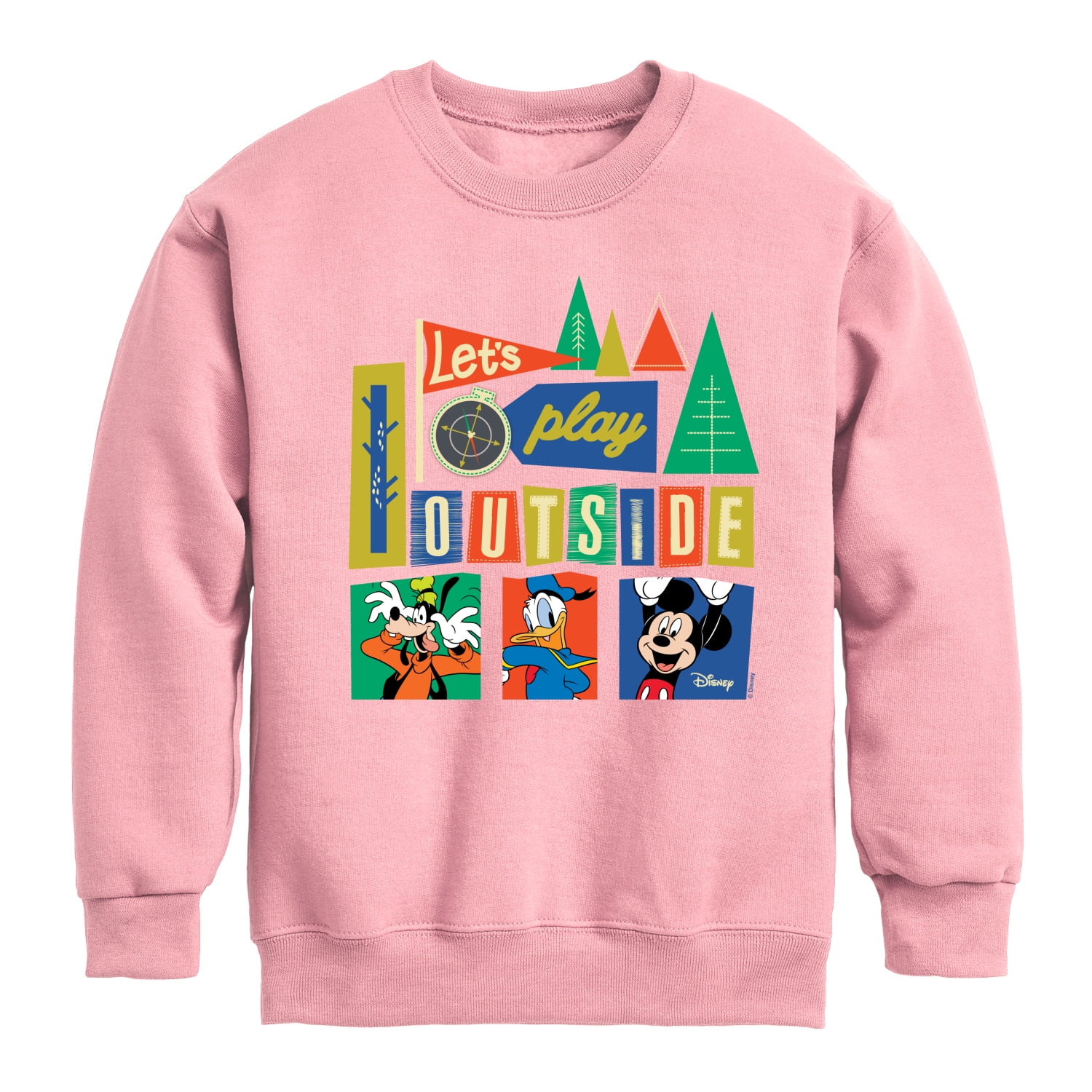 Disney - Lets Play Outside - Toddler & Youth Crewneck Fleece Sweatshirt ...