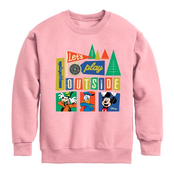 Disney - Lets Play Outside - Toddler & Youth Crewneck Fleece Sweatshirt