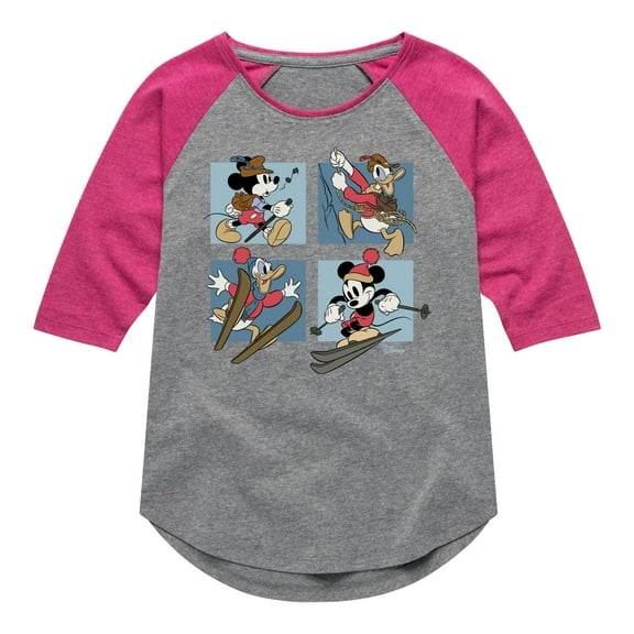 Disney Standard - Mickey And Donald Alpine Grid - Toddler & Youth Girls Fleece Dress