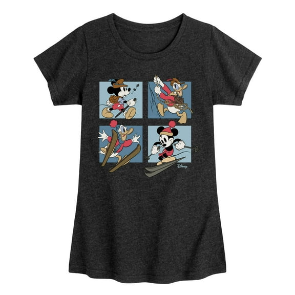 Disney Standard - Mickey And Donald Alpine Grid - Toddler & Youth Girls Short Sleeve Graphic T-Shirt