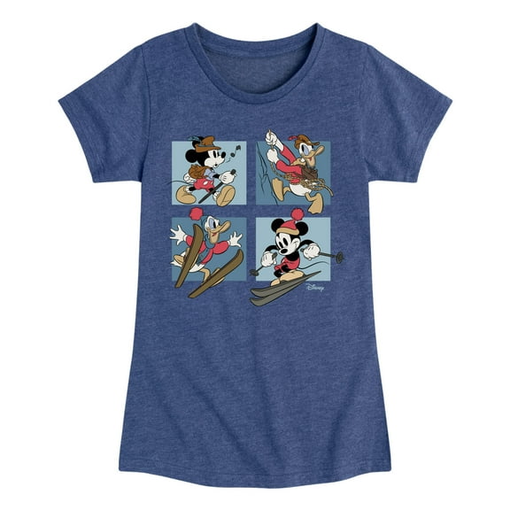Disney Standard - Mickey And Donald Alpine Grid - Toddler & Youth Girls Short Sleeve Graphic T-Shirt