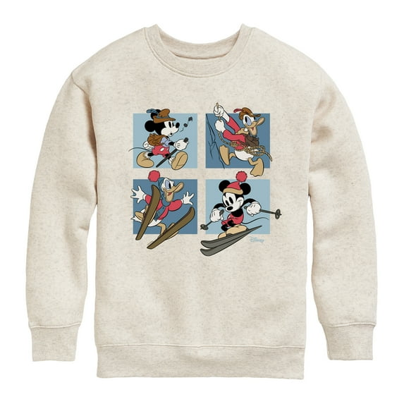 Disney Standard - Mickey And Donald Alpine - Toddler & Youth Crewneck Fleece Sweatshirt