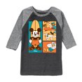 thumbnail image 1 of Disney Standard - Mickey & Friends - Donald Duck, Goofy, & Pluto - Sun, Sand, & Surf - Toddler And Youth Raglan Graphic T-Shirt, 1 of 1