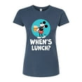 thumbnail image 1 of Disney Standard - Mickey & Friends - Hungry Mickey - When's Lunch - Juniors Fitted Graphic T-Shirt, 1 of 1