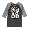 thumbnail image 1 of Disney Standard - Mickey & Friends - Mickey, Donald, & Goofy - Doing Good - Toddler And Youth Raglan Graphic T-Shirt, 1 of 1