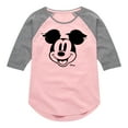thumbnail image 1 of Disney - Mickey & Friends - Mickey Face Glitch - Toddler And Youth Girls Raglan Graphic T-Shirt, 1 of 5