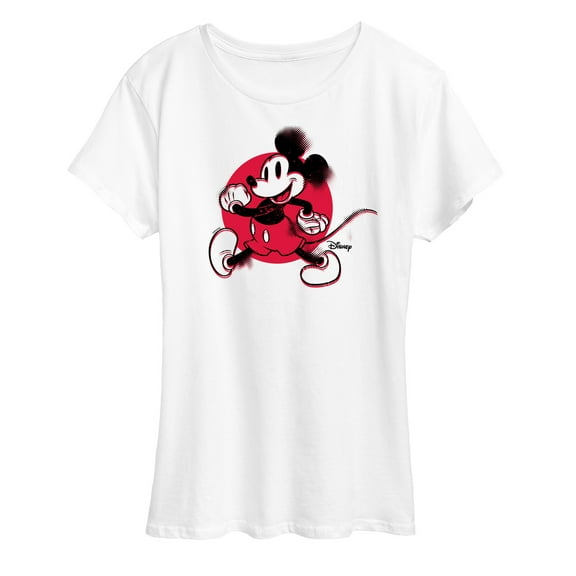 Disney - Mickey & Friends - Mickey Walking - Retro Style Glitch - Women's Short Sleeve Graphic T-Shirt