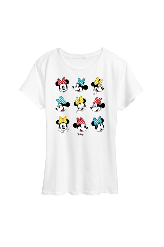 - Mickey & Friends - Minnie Mouse - All the Expressions of Minnie - Women's Short Sleeve Graphic T-Shirt