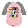 thumbnail image 1 of Disney - Mickey & Friends - Minnie Mouse - Happiness - Toddler And Youth Girls Raglan Graphic T-Shirt, 1 of 4
