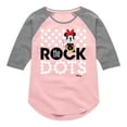 thumbnail image 1 of Disney - Mickey & Friends - Minnie Mouse - Rock the Dots - Toddler And Youth Girls Raglan Graphic T-Shirt, 1 of 4
