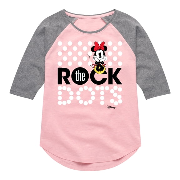 Disney - Mickey & Friends - Minnie Mouse - Rock the Dots - Toddler And Youth Girls Raglan Graphic T-Shirt