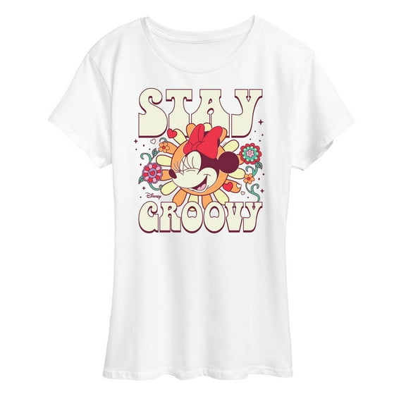 Disney - Mickey & Friends - Minnie Mouse - Stay Groovy - Women's Short Sleeve Graphic T-Shirt